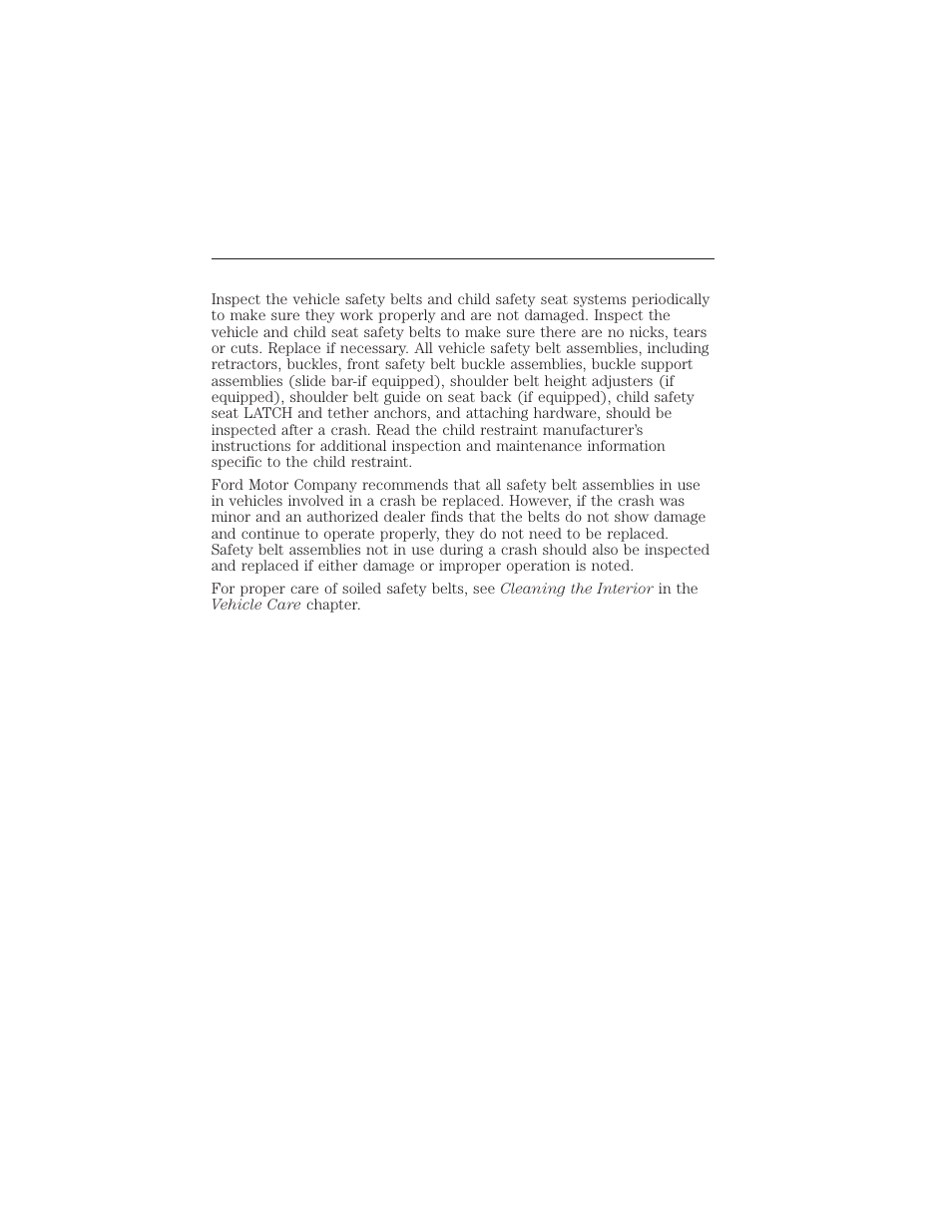 Child restraint and safety belt maintenance | FORD 2015 Taurus User Manual | Page 42 / 558