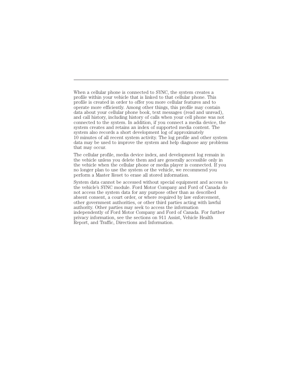 Privacy information | FORD 2015 Taurus User Manual | Page 441 / 558