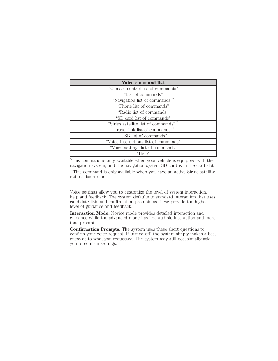 Voice settings, 444 myford touch® (if equipped) | FORD 2015 Taurus User Manual | Page 445 / 558