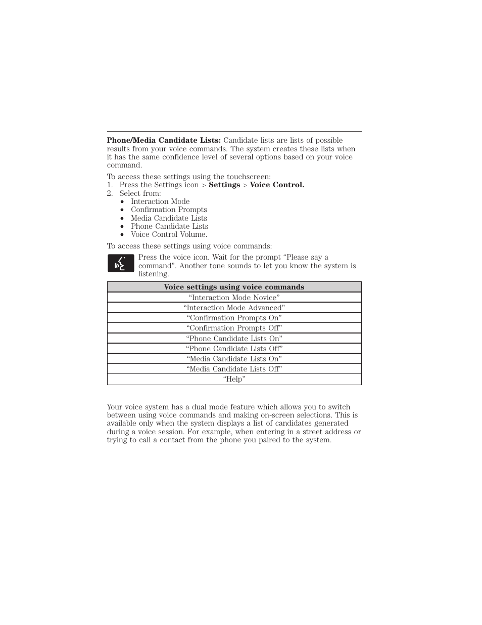 Using voice commands with the touchscreen options, Myford touch® (if equipped) 445 | FORD 2015 Taurus User Manual | Page 446 / 558