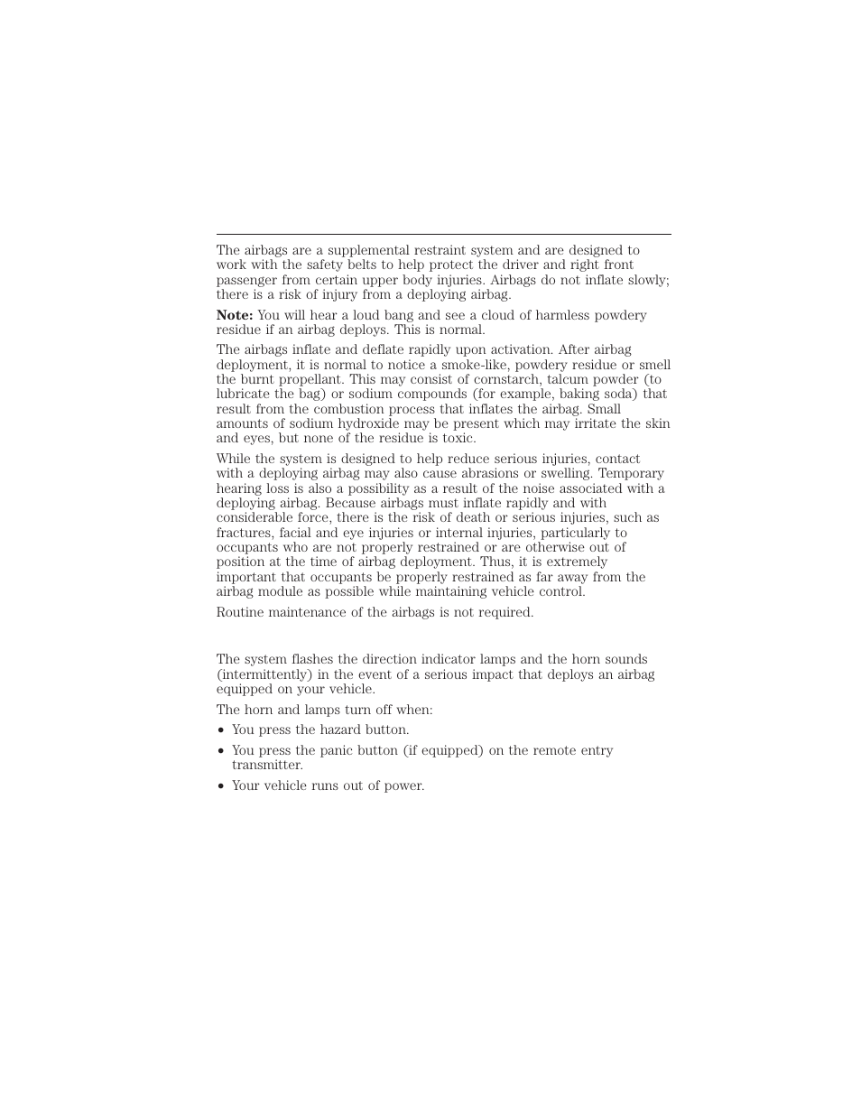Sos post-crash alert system, 44 supplementary restraints system | FORD 2015 Taurus User Manual | Page 45 / 558