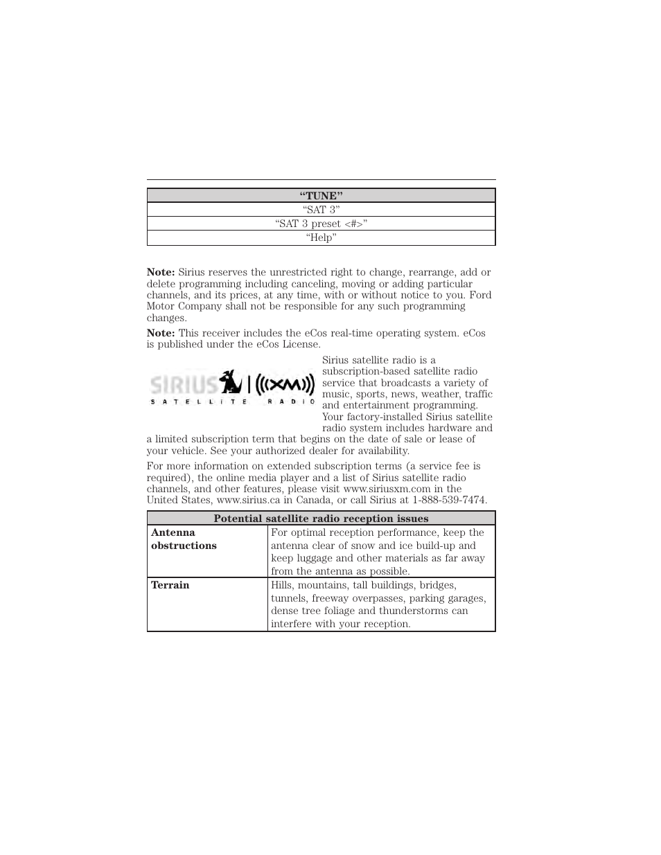 Sirius satellite radio information, Myford touch® (if equipped) 457 | FORD 2015 Taurus User Manual | Page 458 / 558