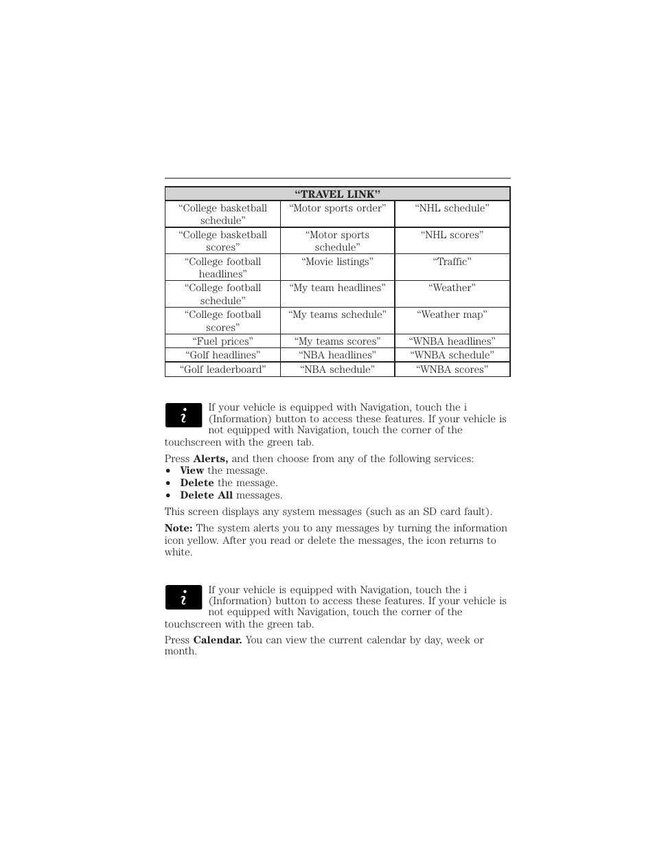 Alerts, Calendar, 482 myford touch® (if equipped) | FORD 2015 Taurus User Manual | Page 483 / 558