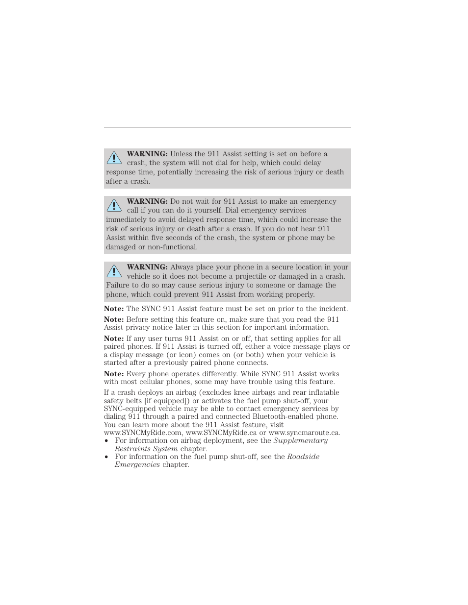 911 assist® (if equipped), Myford touch® (if equipped) 483 | FORD 2015 Taurus User Manual | Page 484 / 558