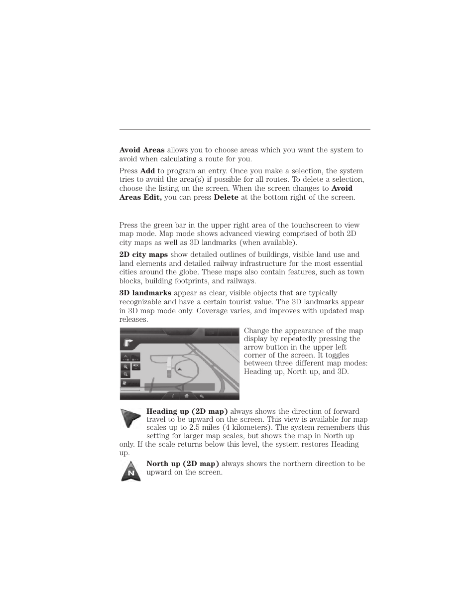 Avoid areas, Map mode, 508 myford touch® (if equipped) | FORD 2015 Taurus User Manual | Page 509 / 558