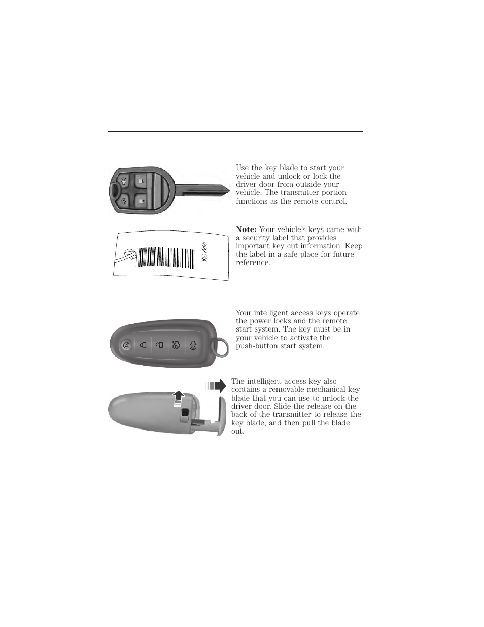 Remote control, Intelligent access key (if equipped), Keys | Keys and remote control 57 | FORD 2015 Taurus User Manual | Page 58 / 558