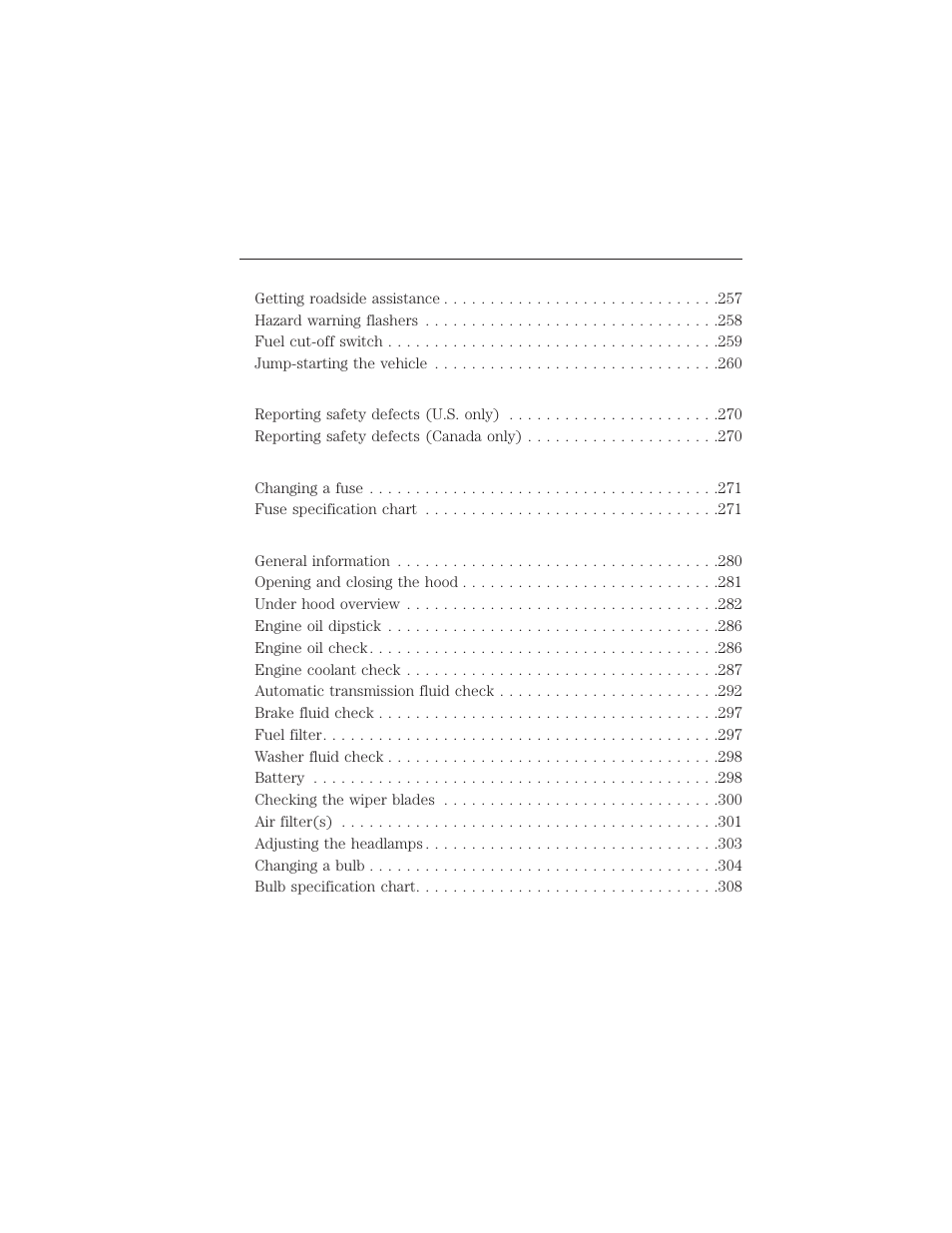 6table of contents | FORD 2015 Taurus User Manual | Page 7 / 558