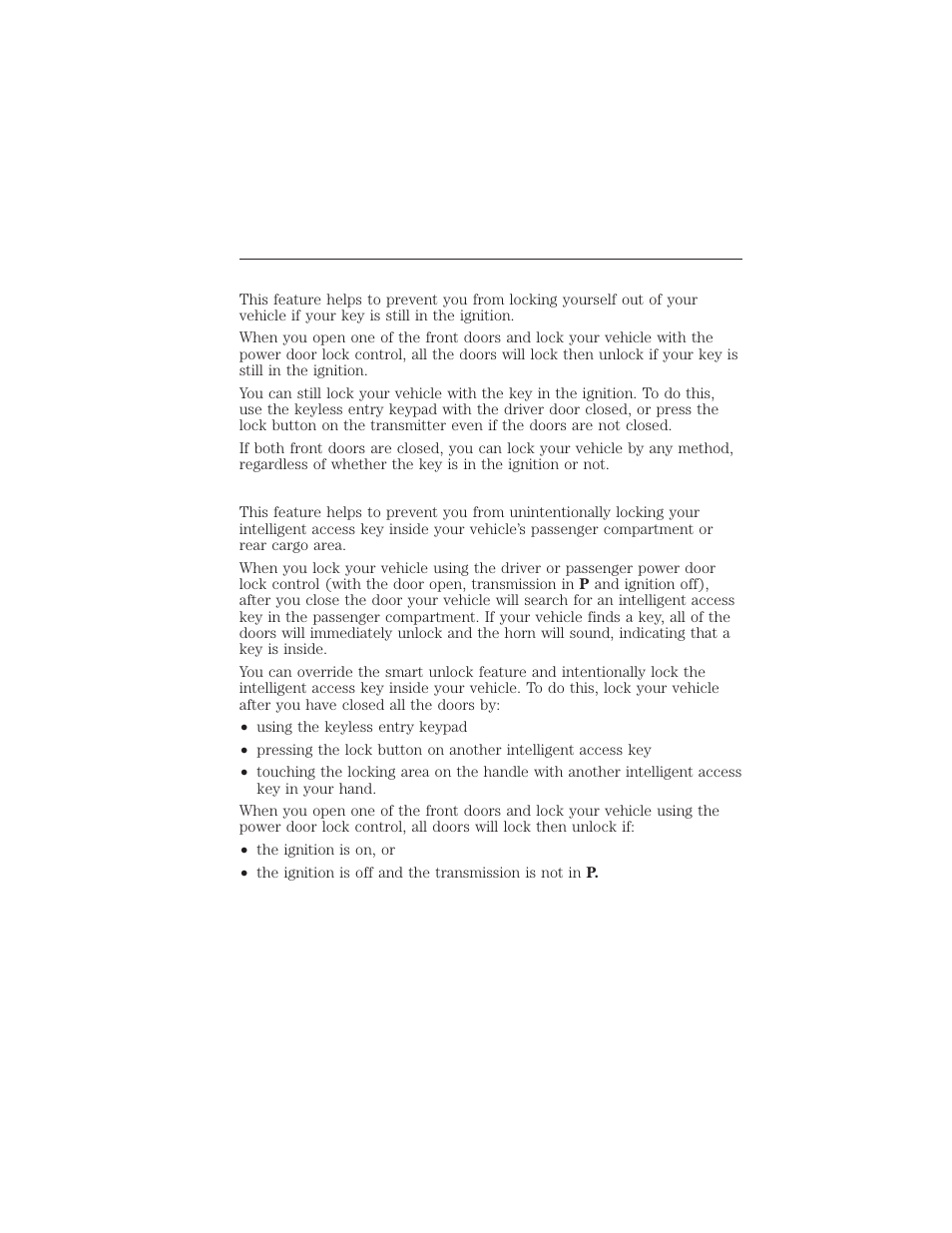 Smart unlocks for integrated keyhead transmitter, 70 locks | FORD 2015 Taurus User Manual | Page 71 / 558