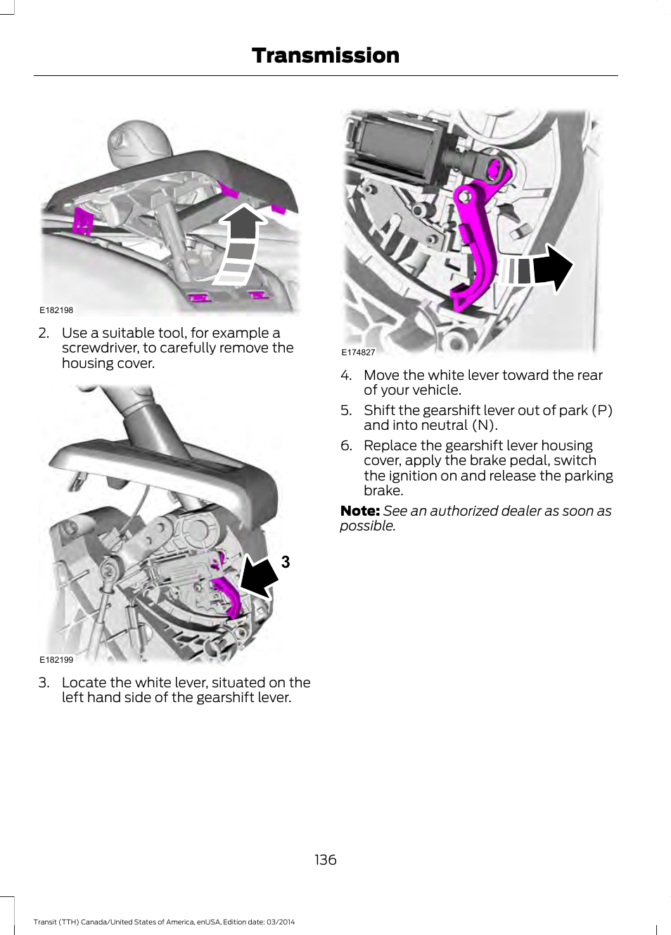 Transmission | FORD 2015 Transit v.1 User Manual | Page 139 / 461