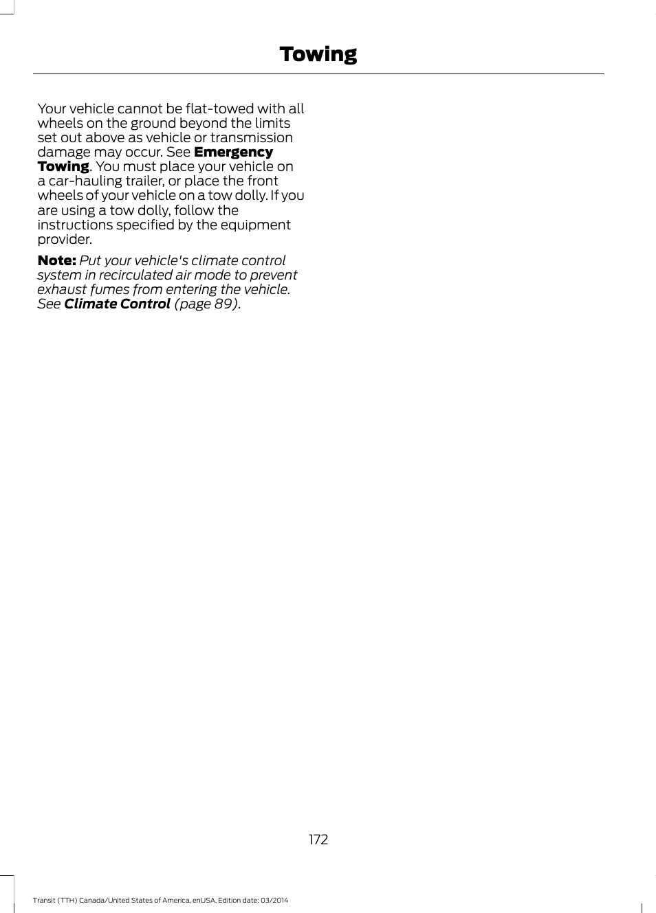 Towing | FORD 2015 Transit v.1 User Manual | Page 175 / 461