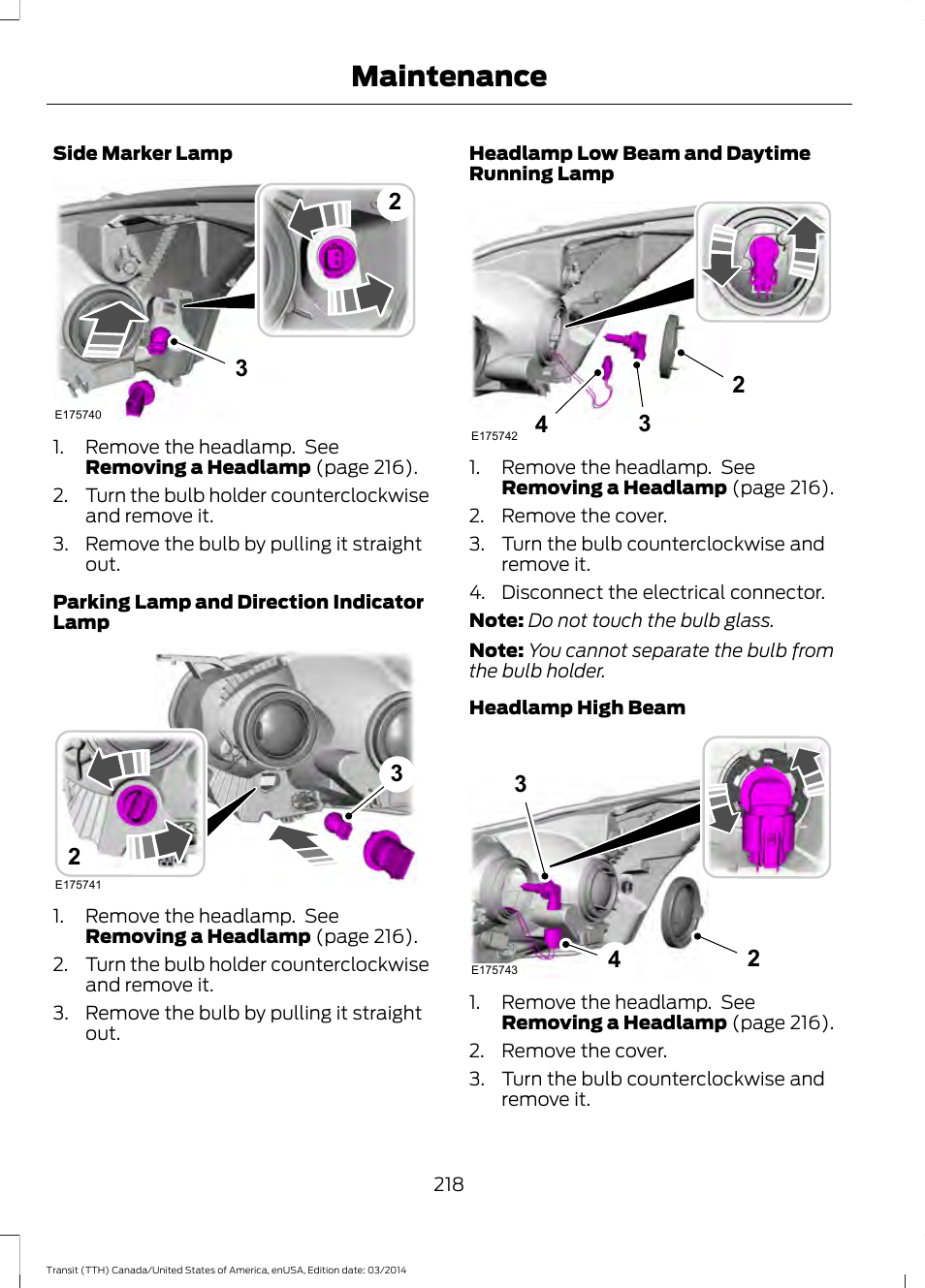 Maintenance | FORD 2015 Transit v.1 User Manual | Page 221 / 461