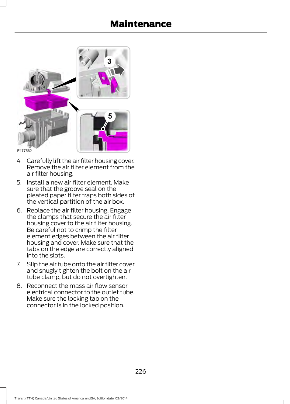 Maintenance | FORD 2015 Transit v.1 User Manual | Page 229 / 461