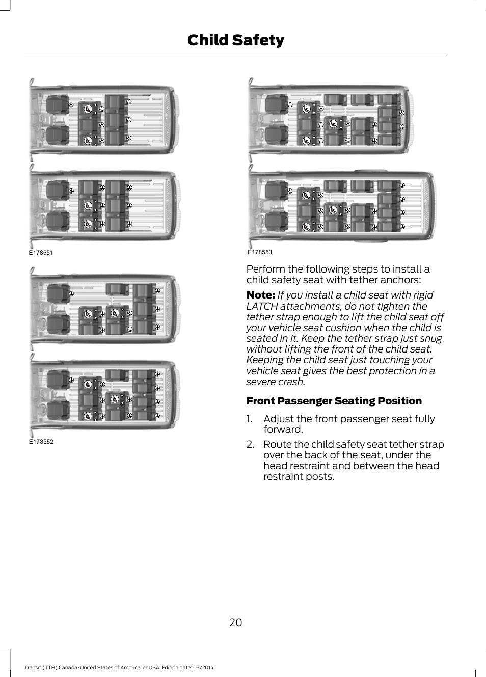 Child safety | FORD 2015 Transit v.1 User Manual | Page 23 / 461