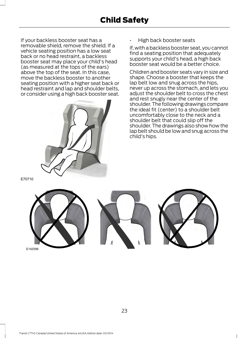 Child safety | FORD 2015 Transit v.1 User Manual | Page 26 / 461