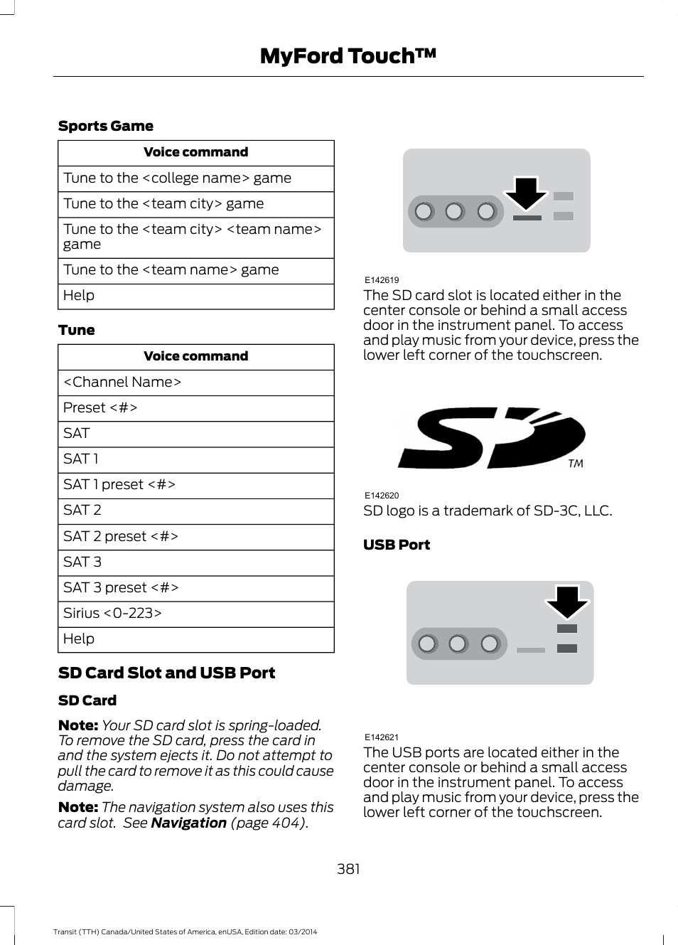 Myford touch | FORD 2015 Transit v.1 User Manual | Page 384 / 461