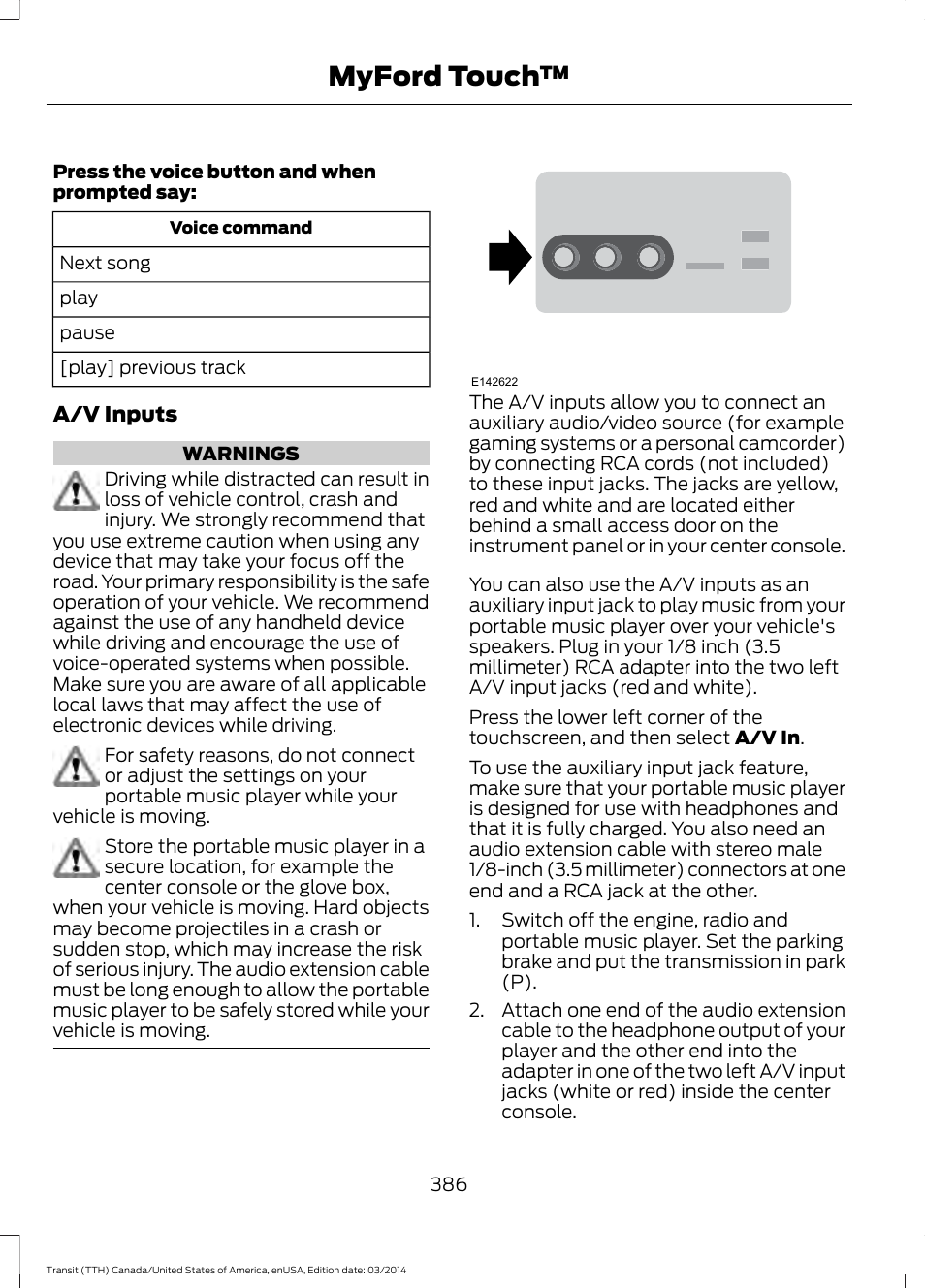 Myford touch | FORD 2015 Transit v.1 User Manual | Page 389 / 461