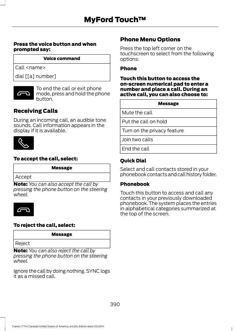 Myford touch | FORD 2015 Transit v.1 User Manual | Page 393 / 461