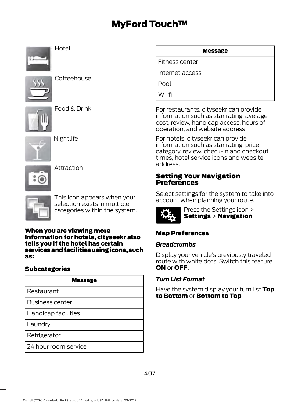 Myford touch | FORD 2015 Transit v.1 User Manual | Page 410 / 461