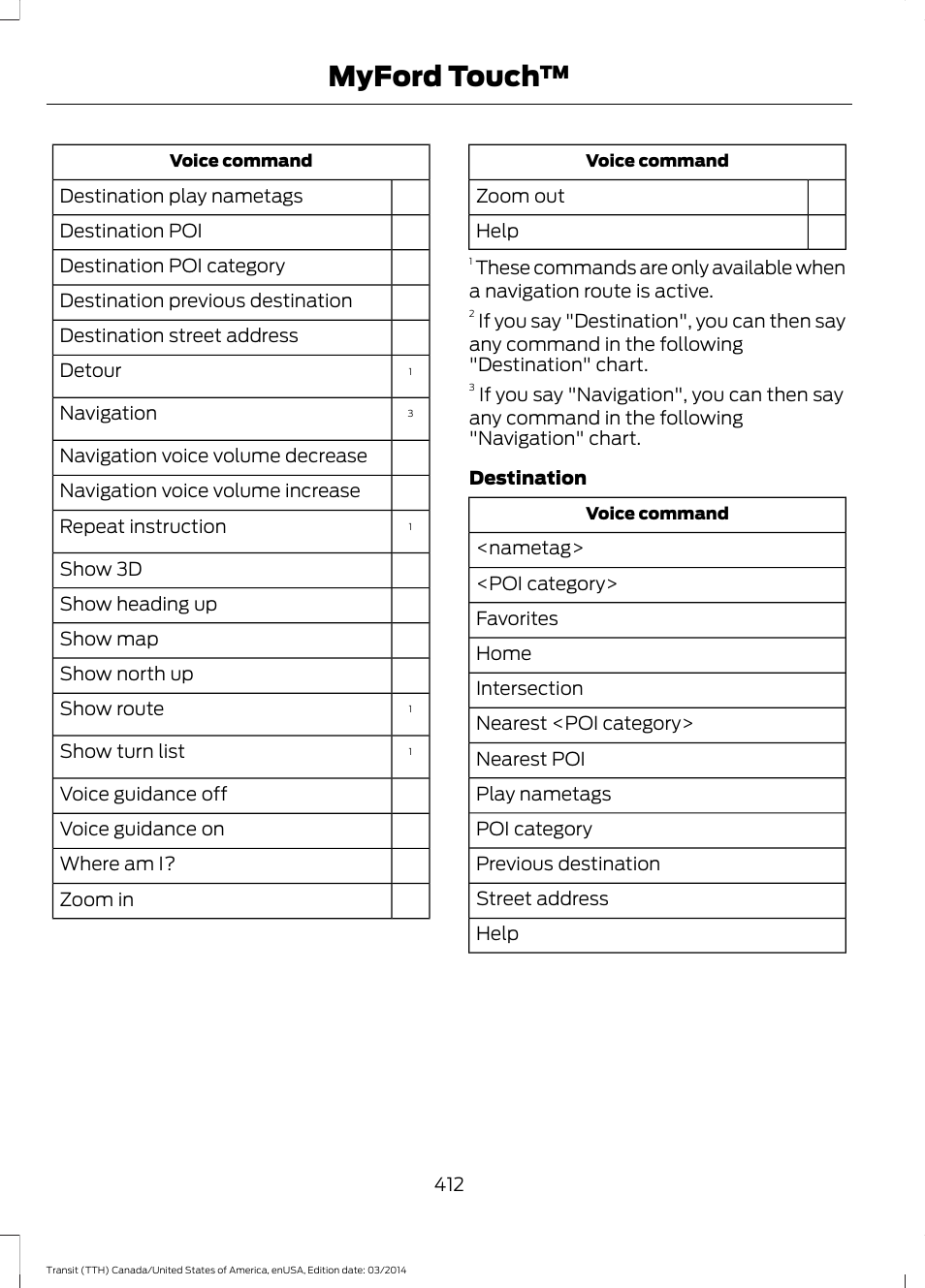 Myford touch | FORD 2015 Transit v.1 User Manual | Page 415 / 461