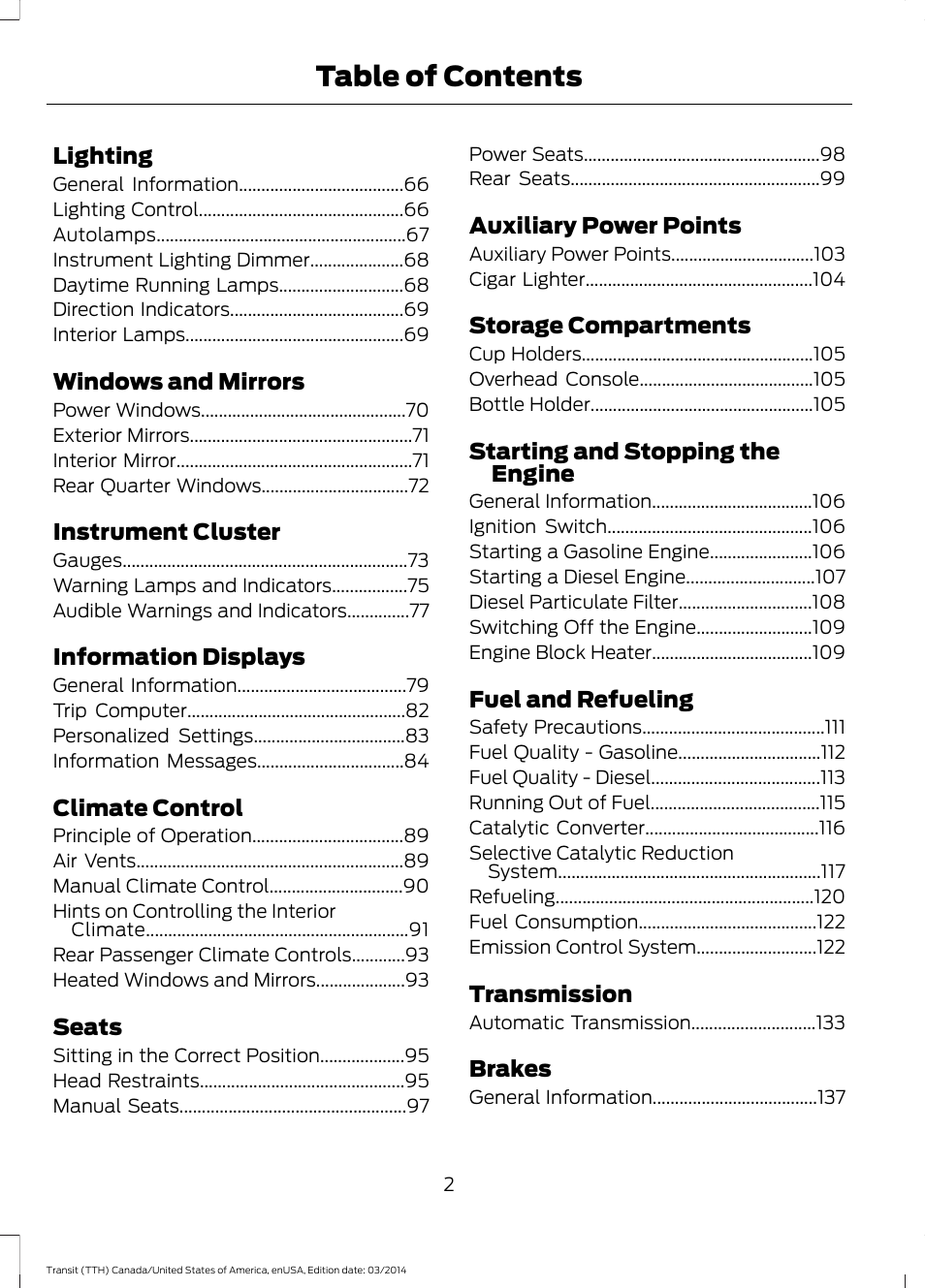 FORD 2015 Transit v.1 User Manual | Page 5 / 461