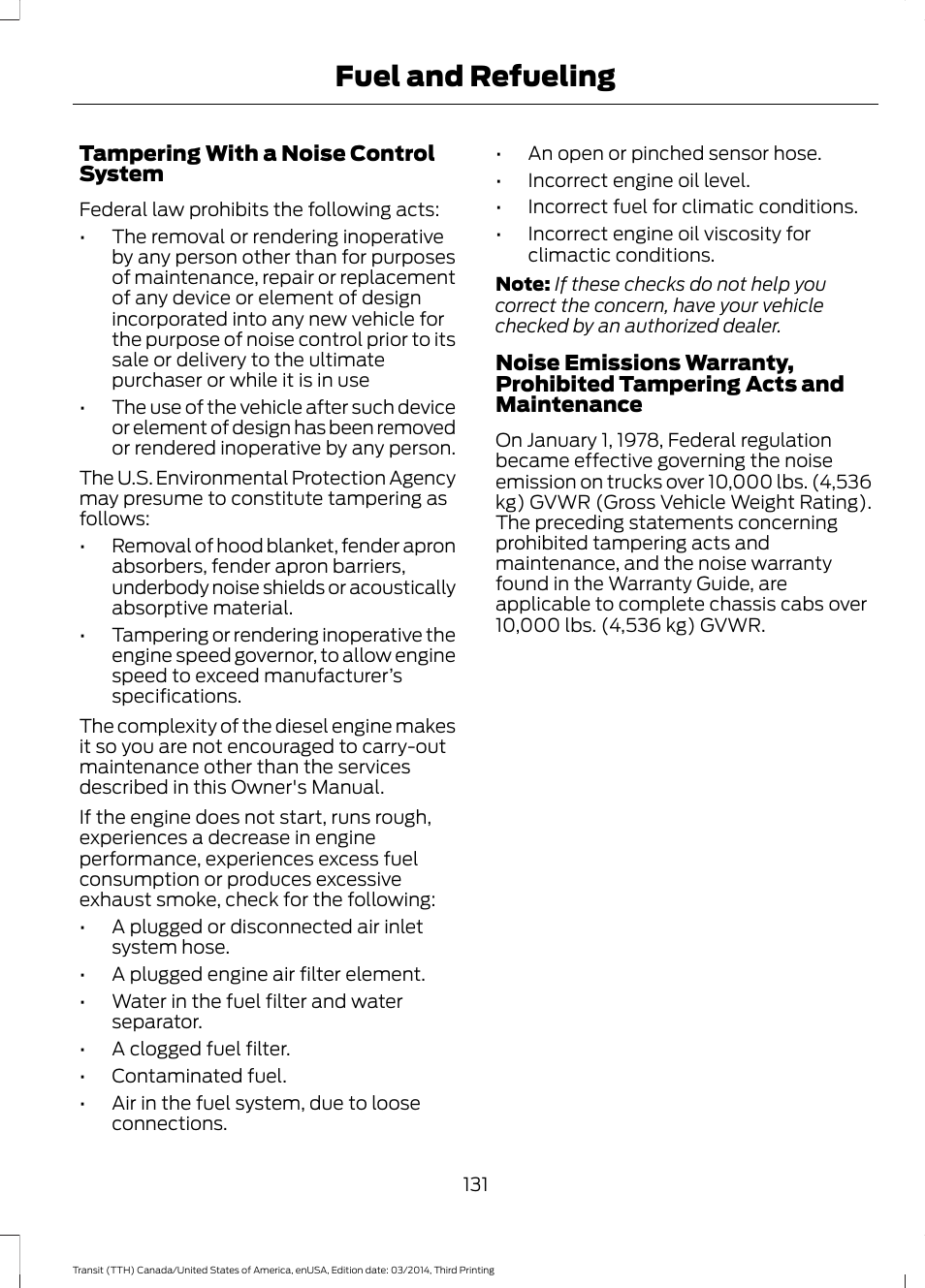 Fuel and refueling | FORD 2015 Transit v.2 User Manual | Page 134 / 467