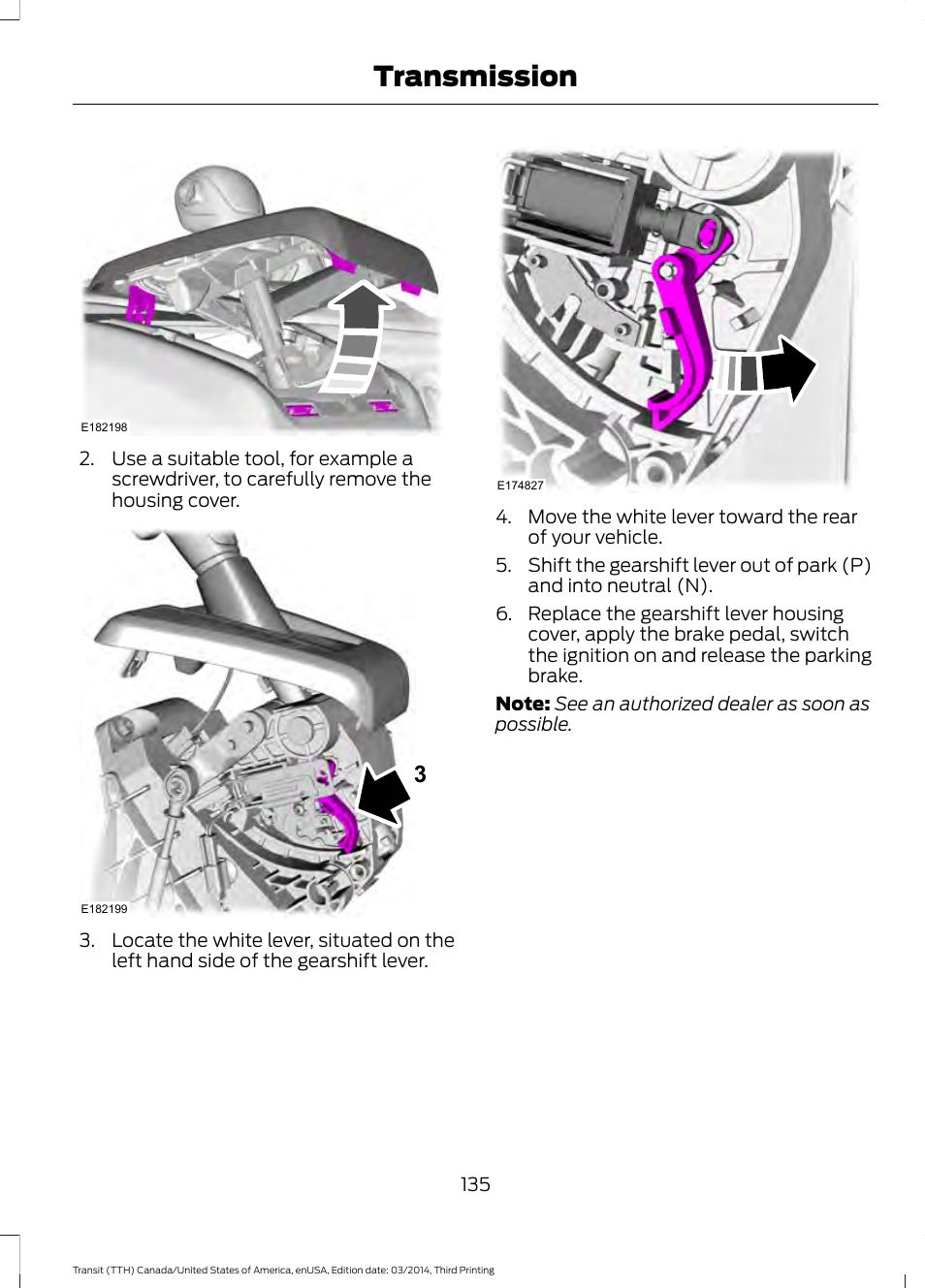 Transmission | FORD 2015 Transit v.2 User Manual | Page 138 / 467