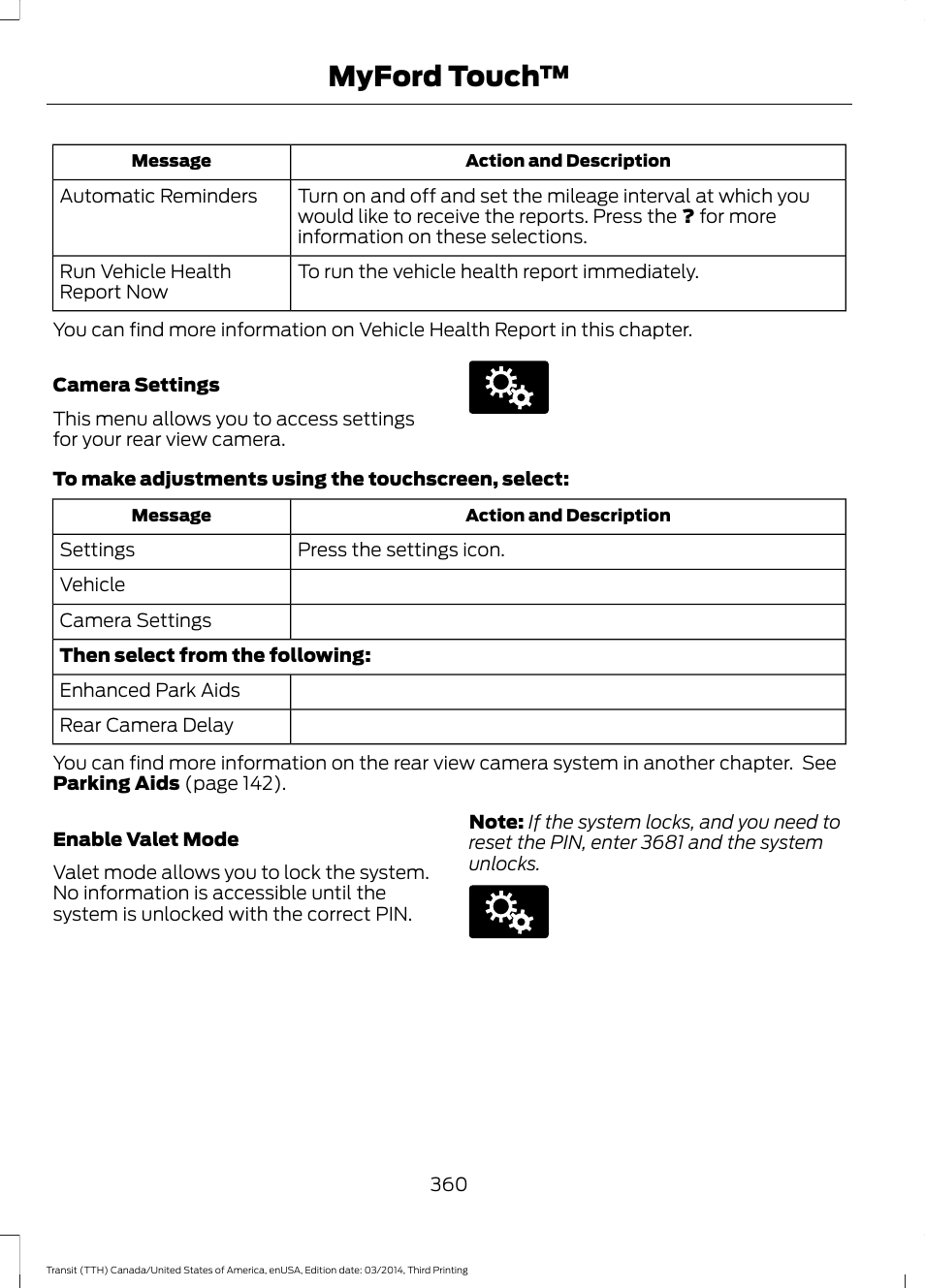 Myford touch | FORD 2015 Transit v.2 User Manual | Page 363 / 467