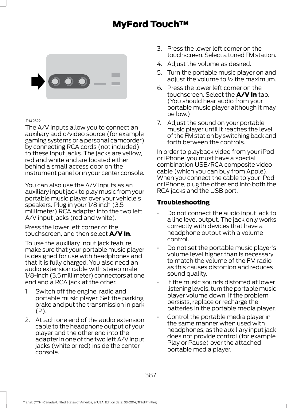 Myford touch | FORD 2015 Transit v.2 User Manual | Page 390 / 467