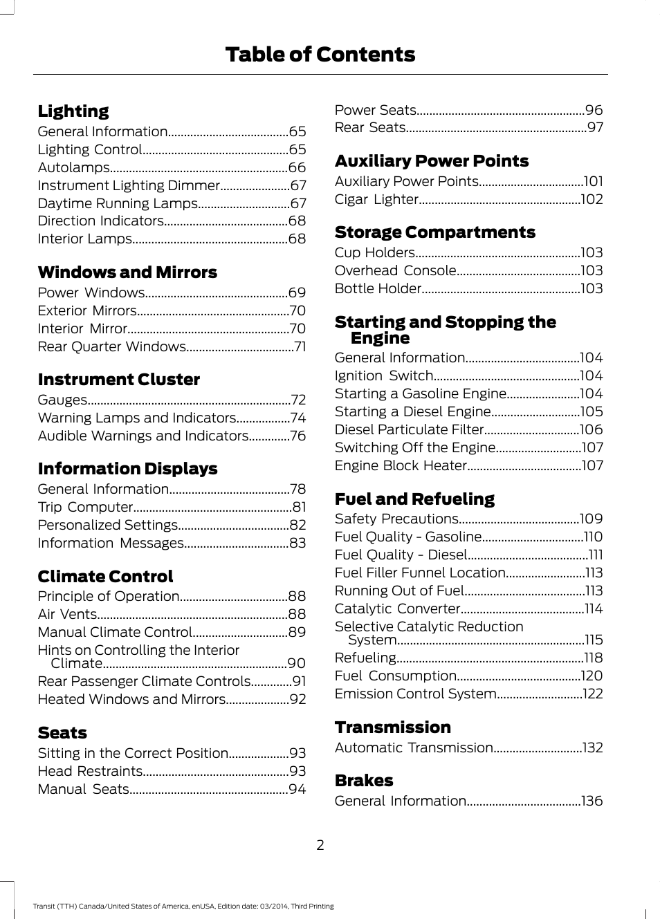 FORD 2015 Transit v.2 User Manual | Page 5 / 467