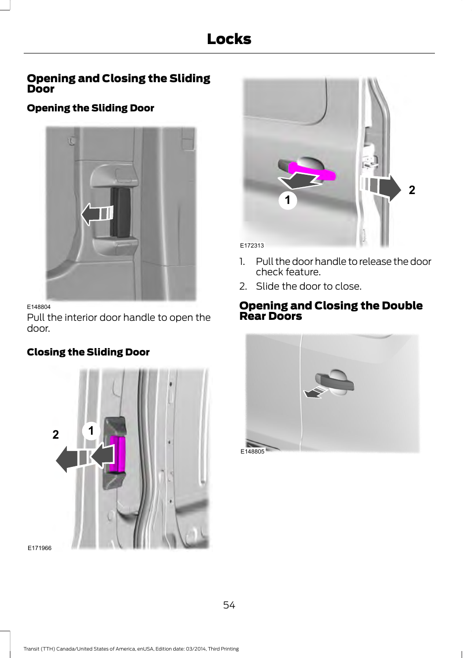 Locks | FORD 2015 Transit v.2 User Manual | Page 57 / 467