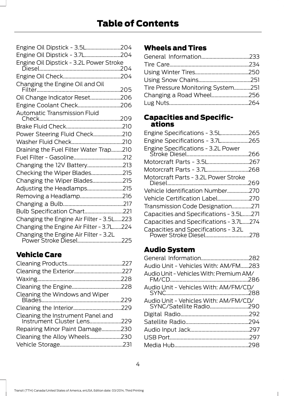 FORD 2015 Transit v.2 User Manual | Page 7 / 467