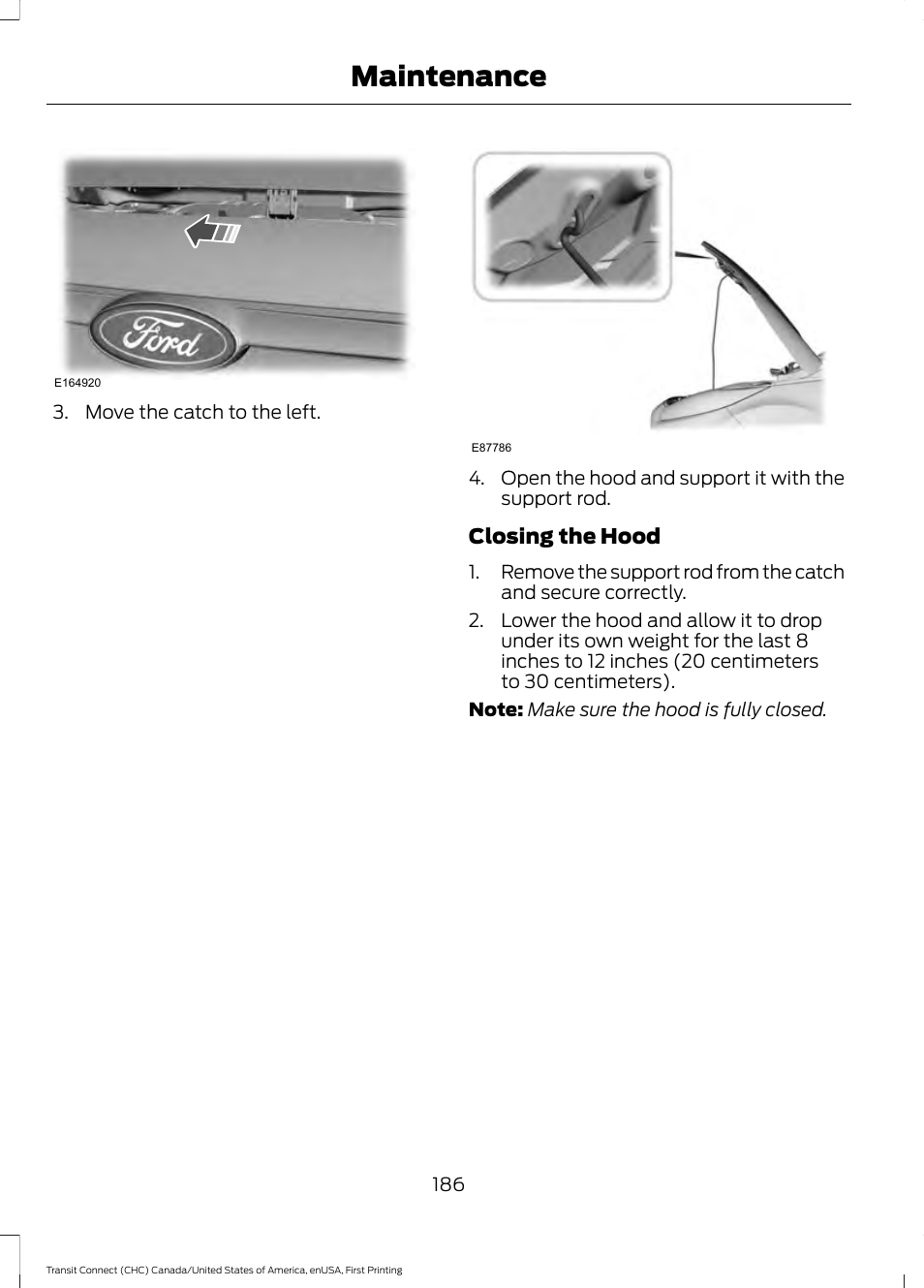 Maintenance | FORD 2015 Transit Connect User Manual | Page 189 / 428