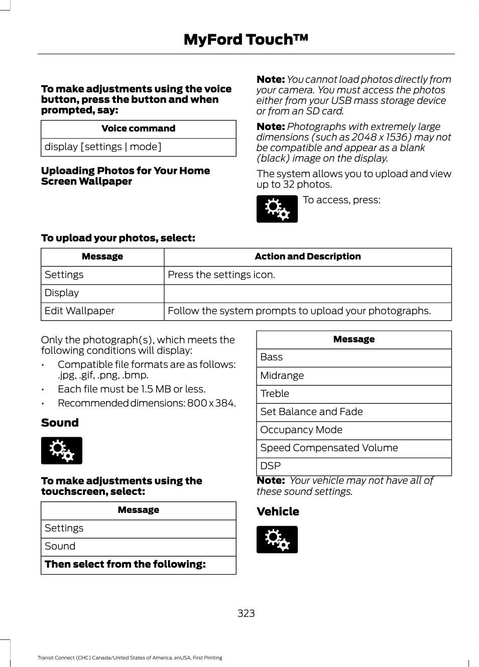 Myford touch | FORD 2015 Transit Connect User Manual | Page 326 / 428