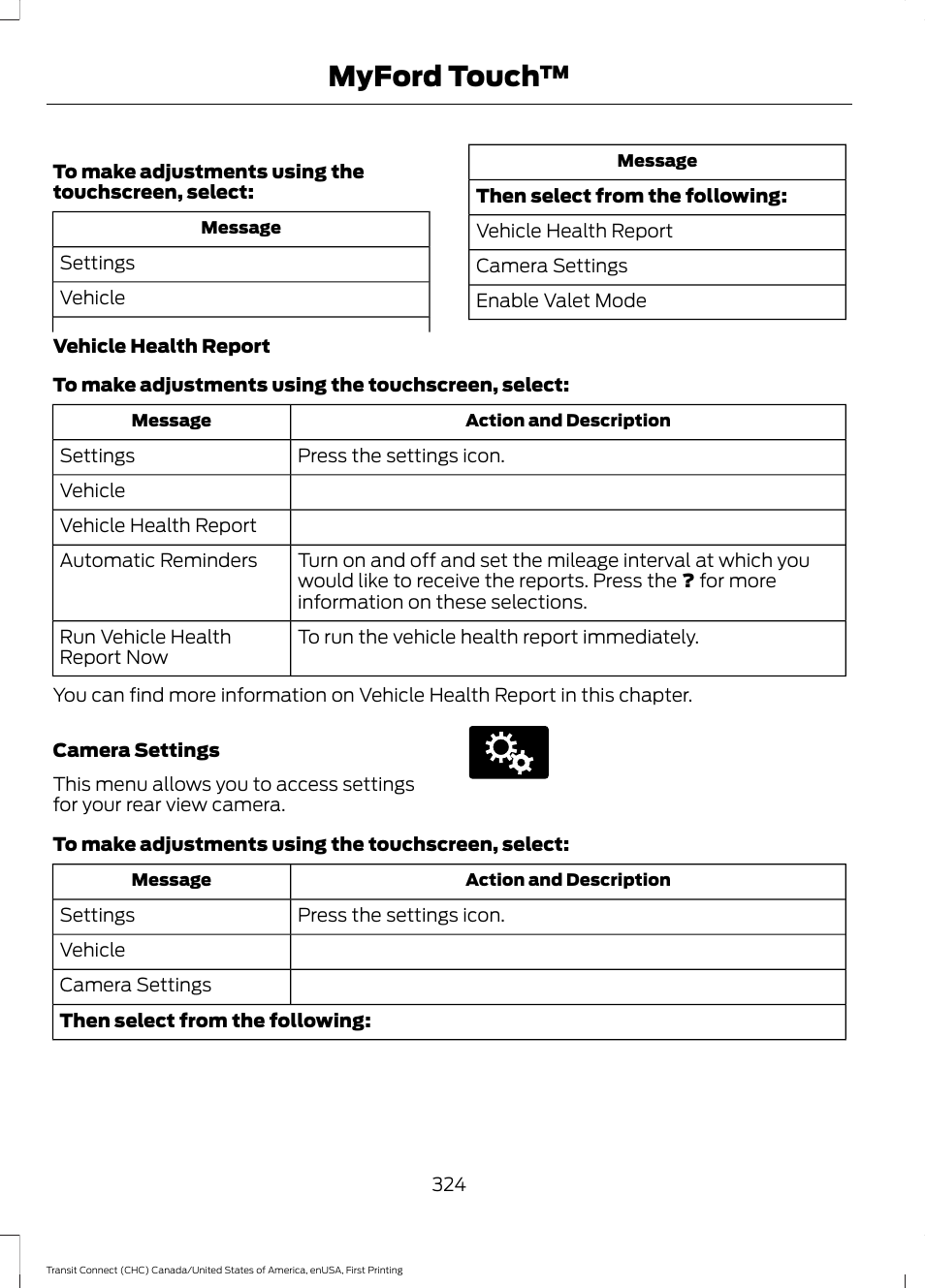 Myford touch | FORD 2015 Transit Connect User Manual | Page 327 / 428