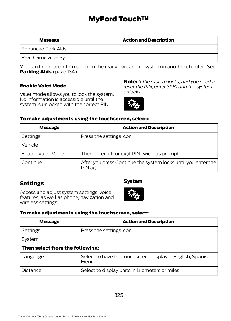 Myford touch | FORD 2015 Transit Connect User Manual | Page 328 / 428