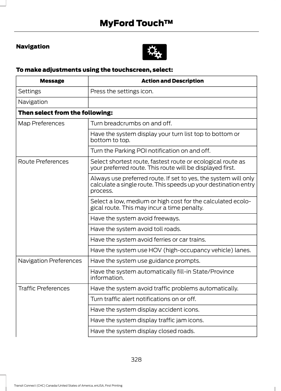 Myford touch | FORD 2015 Transit Connect User Manual | Page 331 / 428