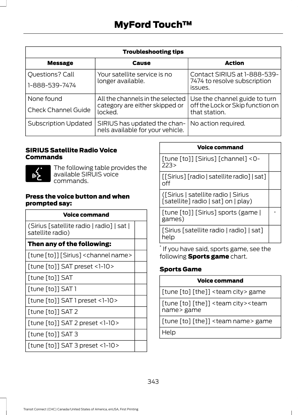 Myford touch | FORD 2015 Transit Connect User Manual | Page 346 / 428