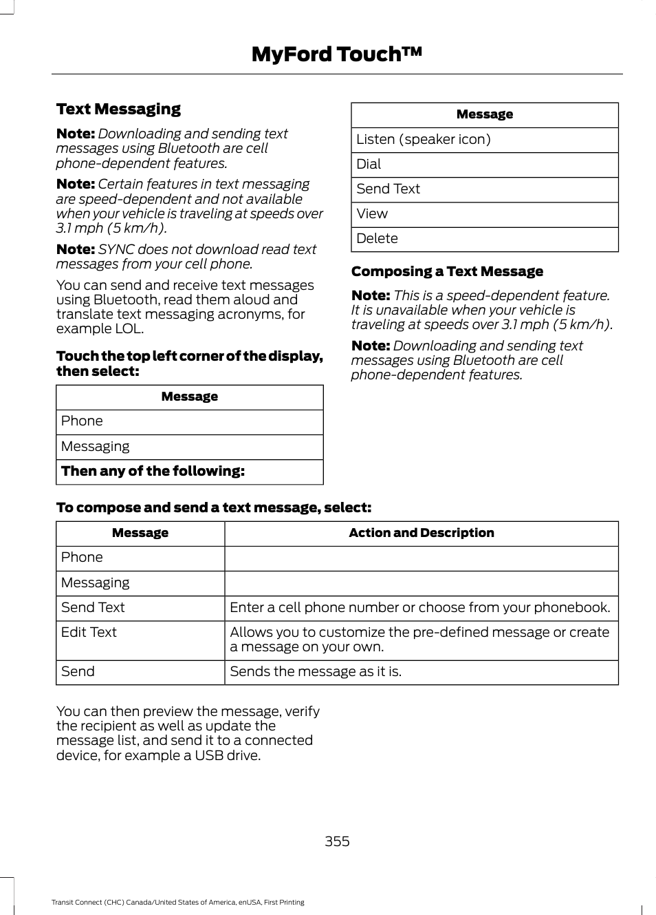 Myford touch | FORD 2015 Transit Connect User Manual | Page 358 / 428