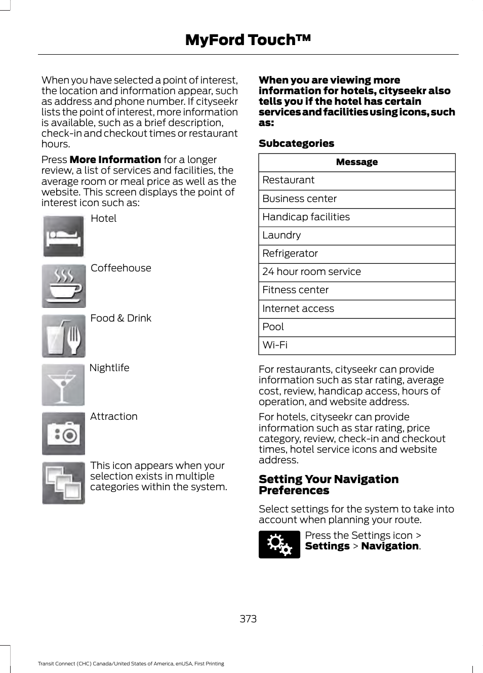 Myford touch | FORD 2015 Transit Connect User Manual | Page 376 / 428
