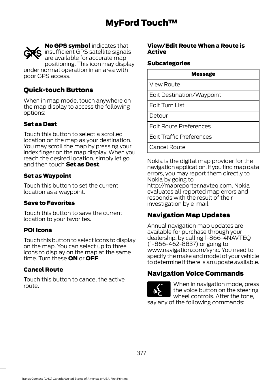 Myford touch | FORD 2015 Transit Connect User Manual | Page 380 / 428