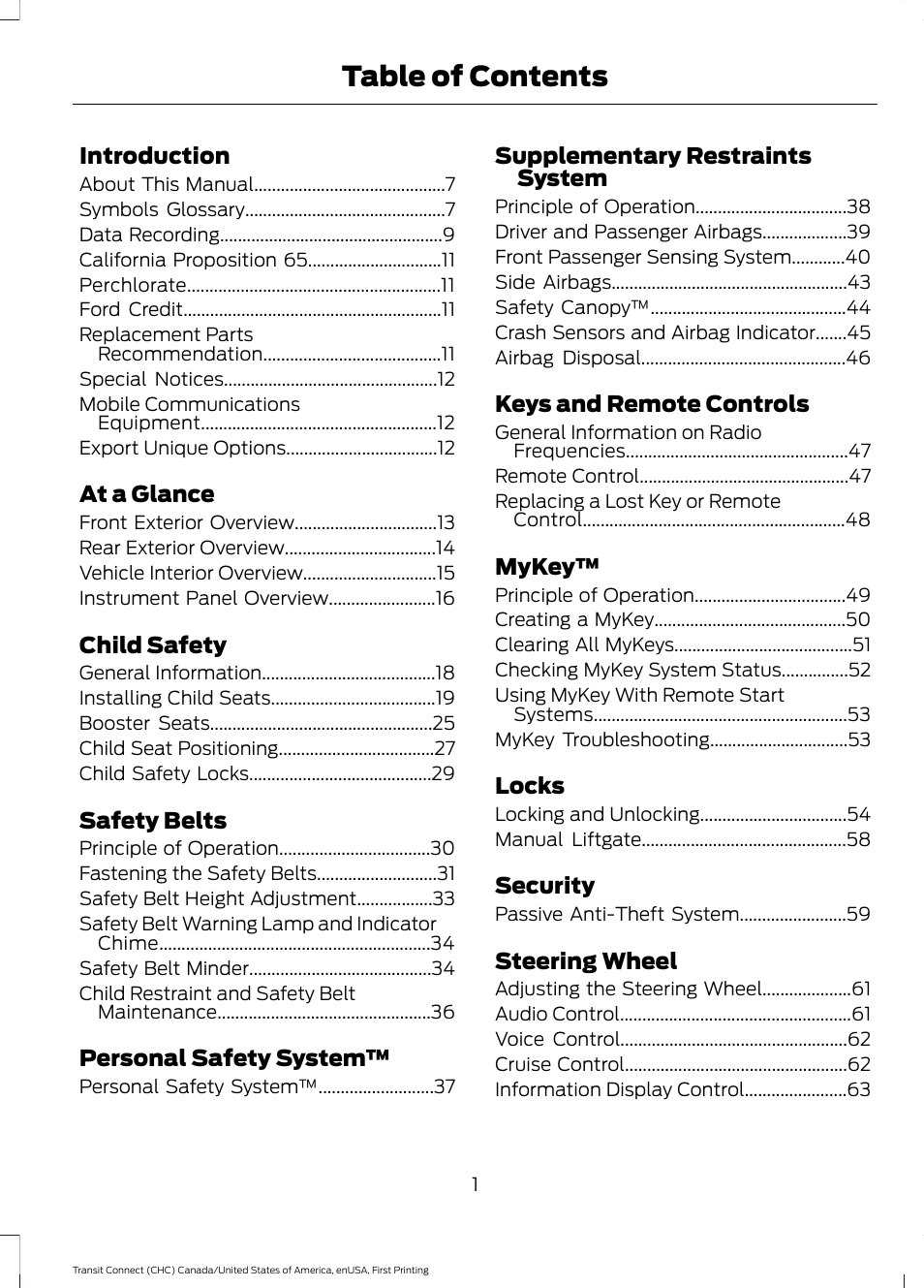 FORD 2015 Transit Connect User Manual | Page 4 / 428