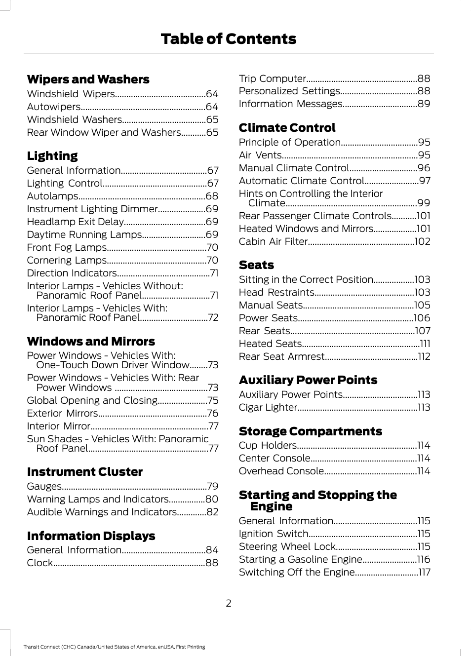 FORD 2015 Transit Connect User Manual | Page 5 / 428
