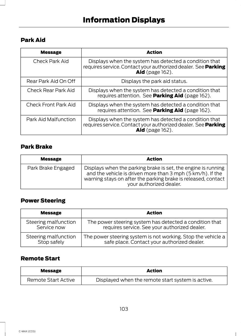 Information displays | FORD 2014 C-MAX Hybrid User Manual | Page 105 / 447