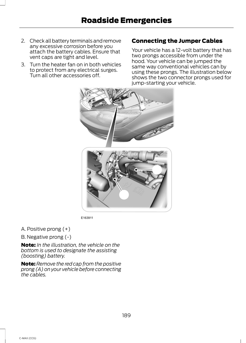 Roadside emergencies | FORD 2014 C-MAX Hybrid User Manual | Page 191 / 447