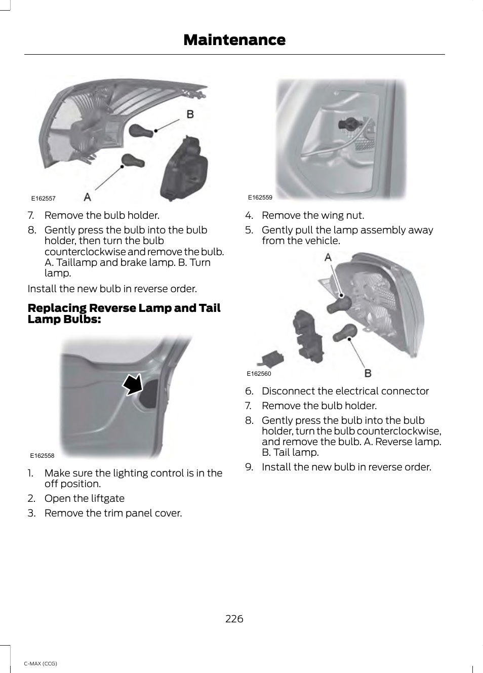 Maintenance | FORD 2014 C-MAX Hybrid User Manual | Page 228 / 447