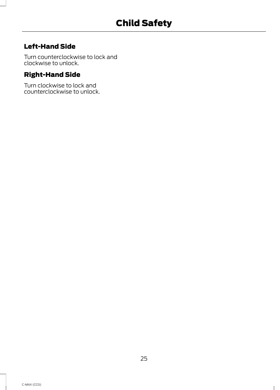 Child safety | FORD 2014 C-MAX Hybrid User Manual | Page 27 / 447