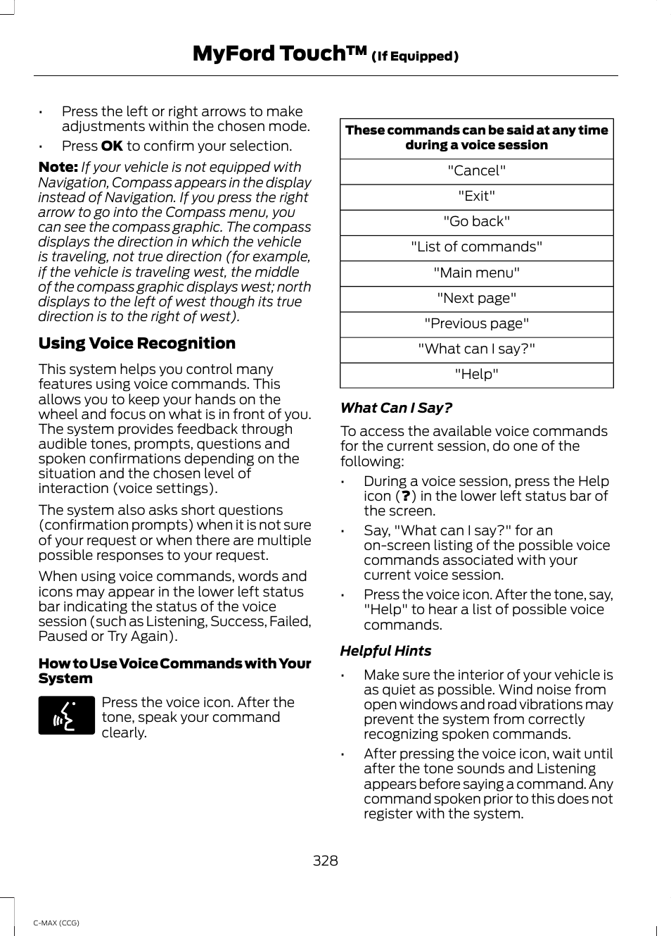 Myford touch | FORD 2014 C-MAX Hybrid User Manual | Page 330 / 447