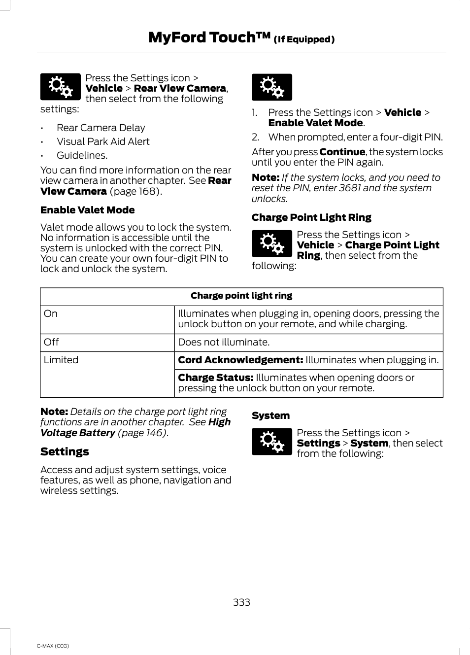 Myford touch | FORD 2014 C-MAX Hybrid User Manual | Page 335 / 447