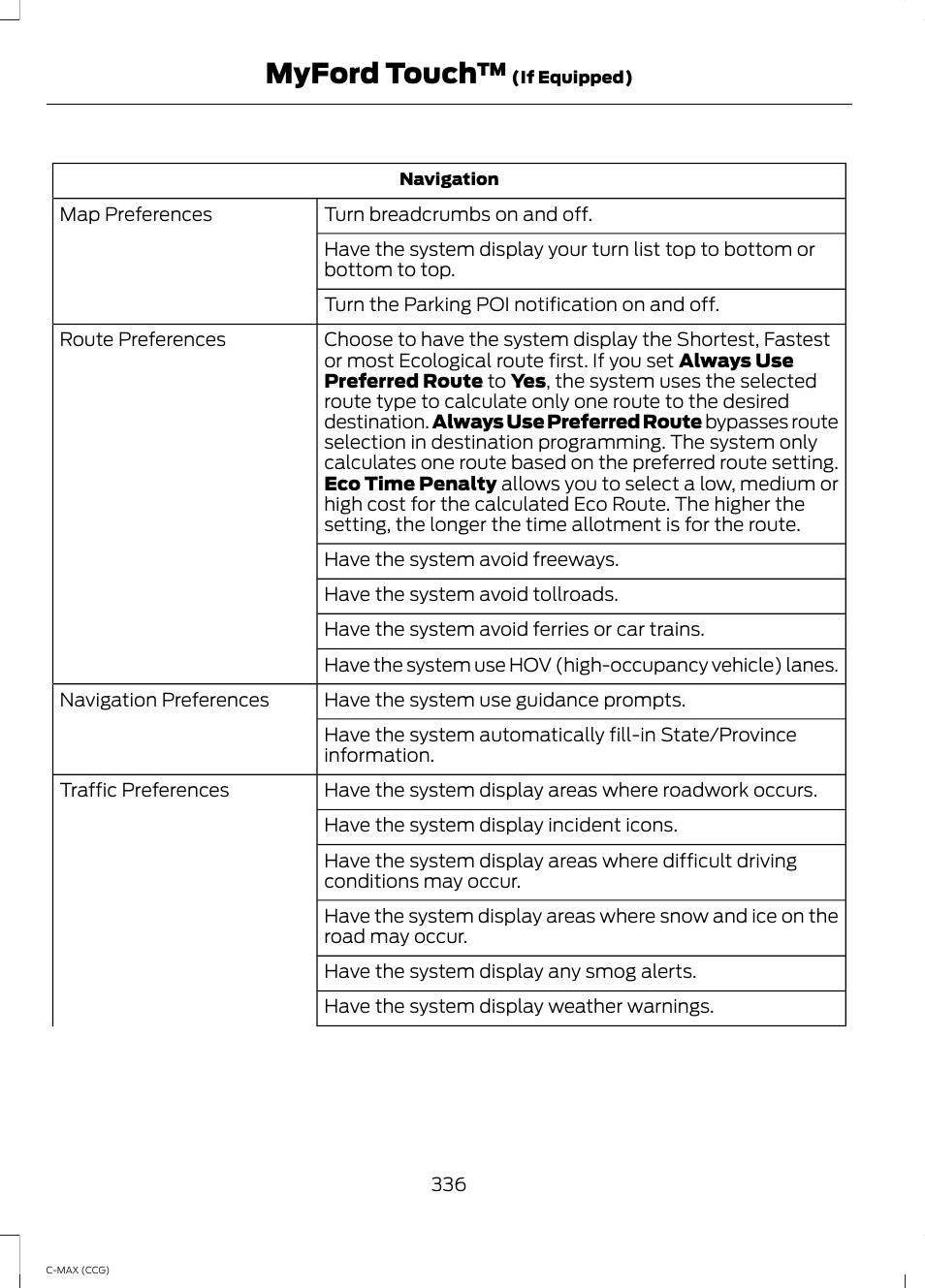 Myford touch | FORD 2014 C-MAX Hybrid User Manual | Page 338 / 447