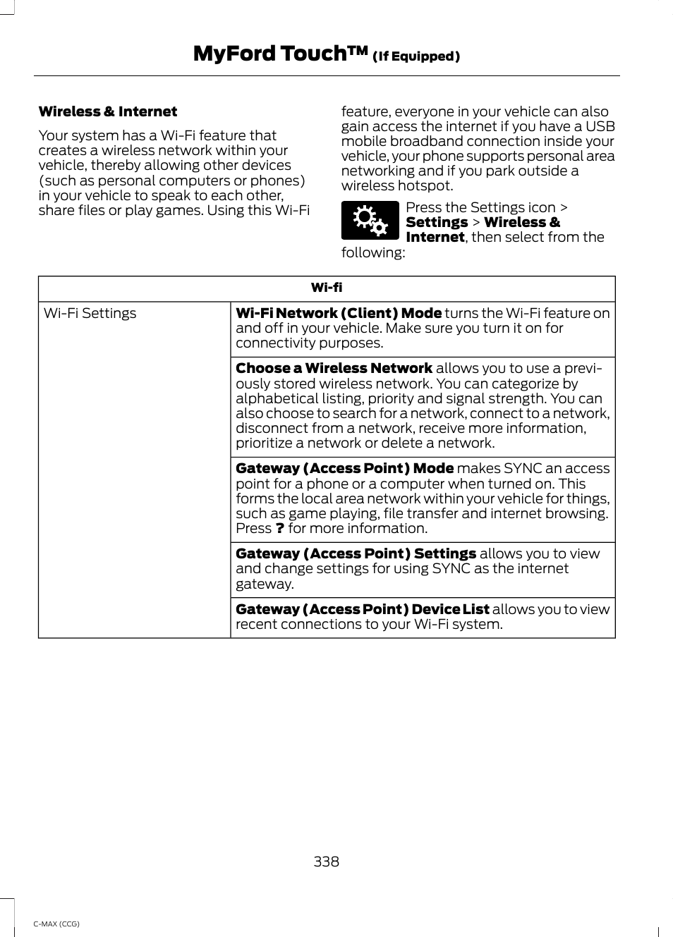 Myford touch | FORD 2014 C-MAX Hybrid User Manual | Page 340 / 447